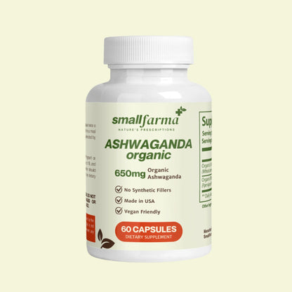 Organic Ashwagandha - 650mg (60 Capsules)